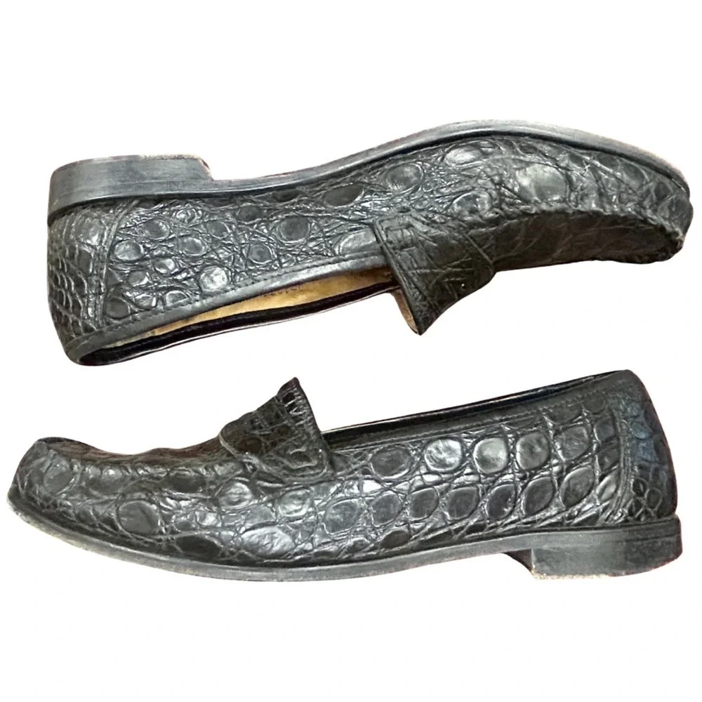 Zelli Genuine Crocodile Loafers | Handcrafted in Italy | Size 10 M